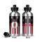 Pirate & Stripes Aluminum Water Bottle - Front and Back