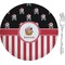 Pirate & Stripes Glass Appetizer / Dessert Plate 8" (Personalized)
