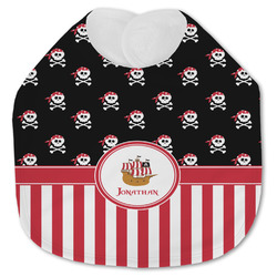 Pirate & Stripes Jersey Knit Baby Bib w/ Name or Text