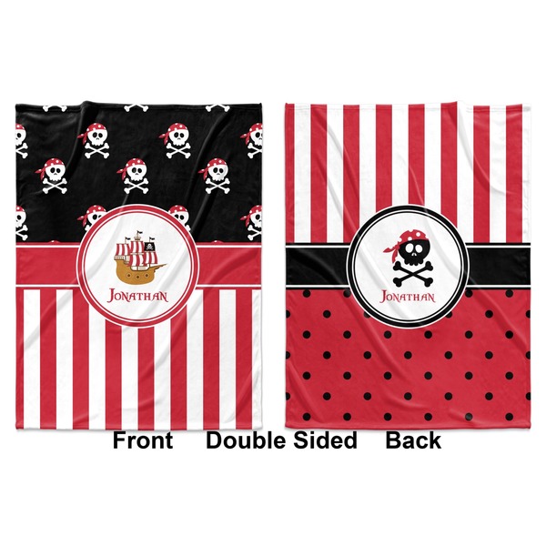 Pirate & Stripes Baby Blanket (Double Sided - Printed Front and Back)