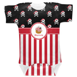 Pirate & Stripes Baby Bodysuit 12-18 w/ Name or Text