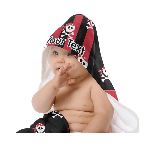 Pirate & Stripes Baby Hooded Towel on Child