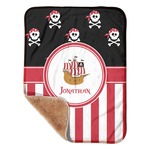 Pirate & Stripes Sherpa Baby Blanket - 30" x 40" w/ Name or Text