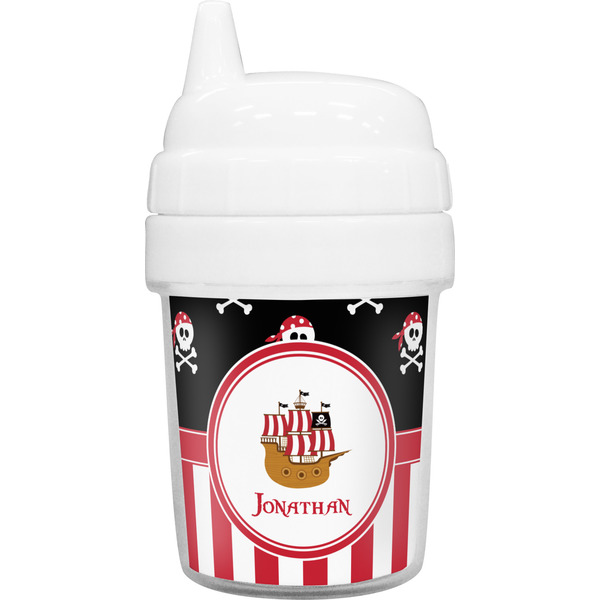 Custom Pirate & Stripes Baby Sippy Cup (Personalized)