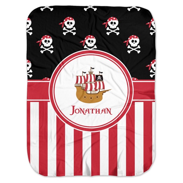 Custom Pirate & Stripes Baby Swaddling Blanket (Personalized)