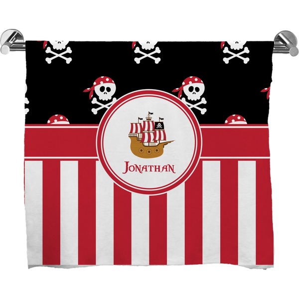 Custom Pirate & Stripes Bath Towel (Personalized)