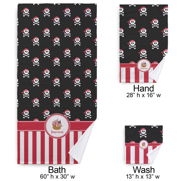 Pirate & Stripes Bath Towel Sets - 3-piece - Approval