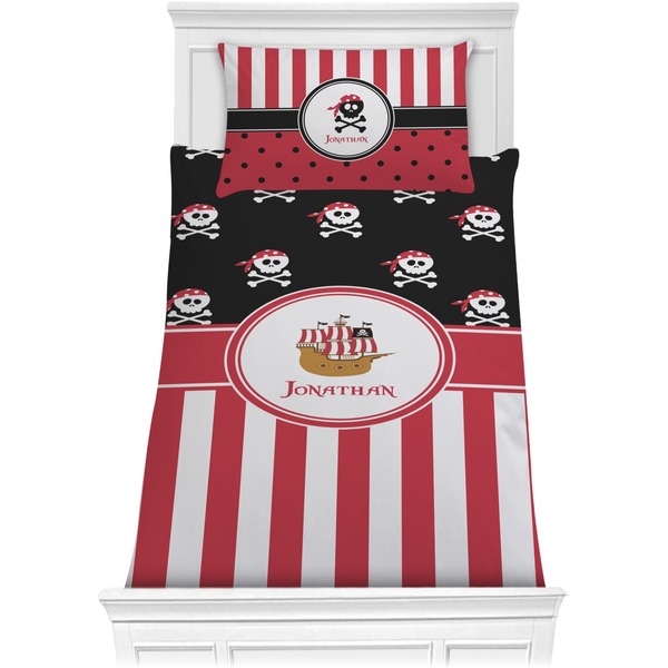 Custom Pirate & Stripes Comforter Set - Twin XL (Personalized)