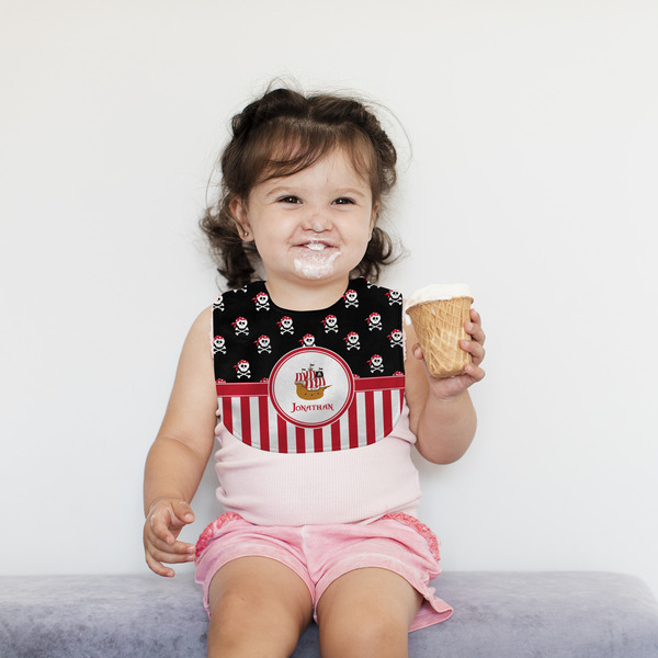 Pirate & Stripes Bib Lifestyle Girl