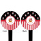 Pirate & Stripes Black Plastic 4" Food Pick - Round - Double Sided - Front & Back