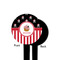 Pirate & Stripes Black Plastic 4" Food Pick - Round - Single Sided - Front & Back