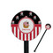 Pirate & Stripes 5.5" Round Plastic Stir Sticks - Black - Single Sided (Personalized)