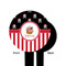 Pirate & Stripes Black Plastic 6" Food Pick - Round - Single Sided - Front & Back