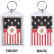 Pirate & Stripes Bling Keychain (Front + Back)