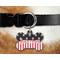 Pirate & Stripes Bone Shaped Dog Tag on Collar & Dog
