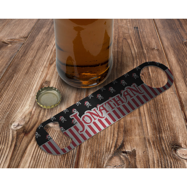 Pirate & Stripes Bottle Opener - In Use