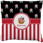 Pirate & Stripes Faux-Linen Throw Pillow 16" (Personalized)