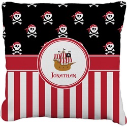 Pirate & Stripes Faux-Linen Throw Pillow 18" (Personalized)