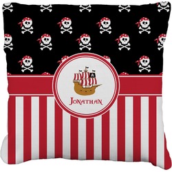 Pirate & Stripes Faux-Linen Throw Pillow 26" (Personalized)