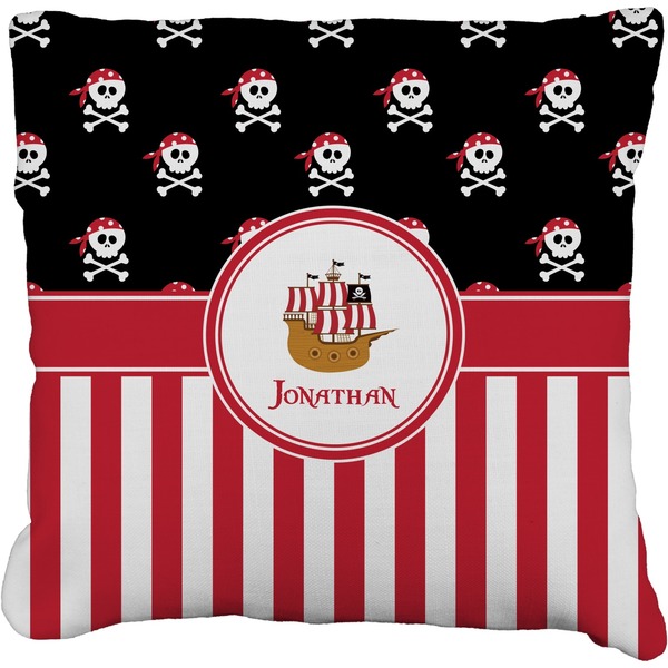 Custom Pirate & Stripes Faux-Linen Throw Pillow 26" (Personalized)