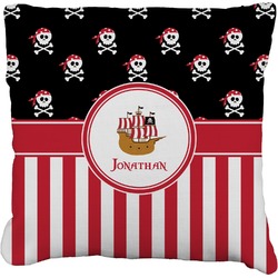 Pirate & Stripes Faux-Linen Throw Pillow (Personalized)