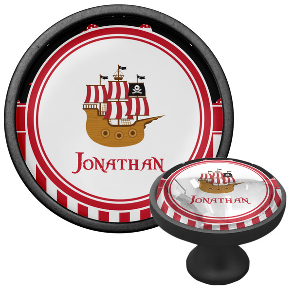 Pirate & Stripes Cabinet Knob - Black - Multi Angle