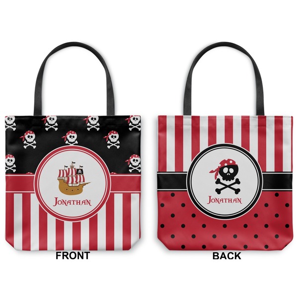 Pirate & Stripes Canvas Tote - Front and Back