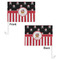 Pirate & Stripes Car Flag - 11" x 8" - Front & Back View