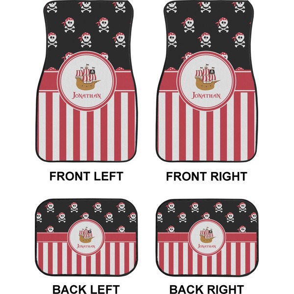 Pirate & Stripes Car Floor Mats Set (2F + 2B)