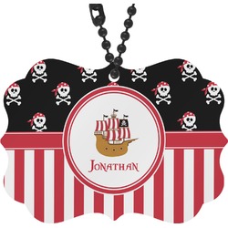 Pirate & Stripes Rear View Mirror Charm (Personalized)