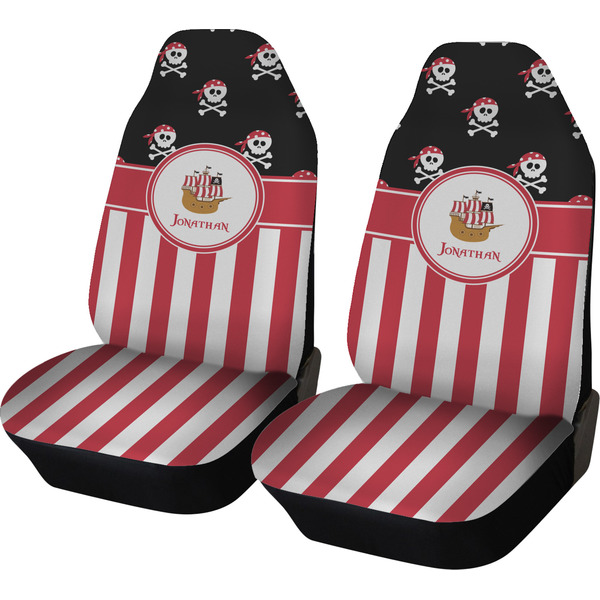 Custom Pirate & Stripes Car Seat Covers (Set of Two) (Personalized)