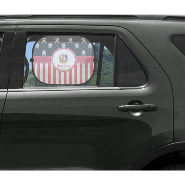 Pirate & Stripes Car Sun Shade Black - In Car Window