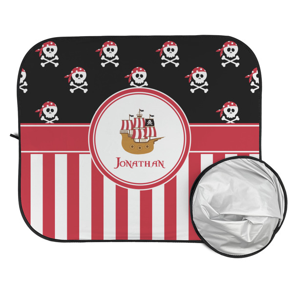 Pirate & Stripes Car Sun Shades - FOLDED & UNFOLDED