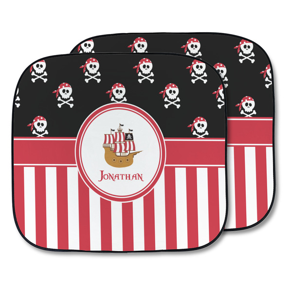 Custom Pirate & Stripes Car Sun Shade - Two Piece (Personalized)
