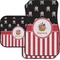 Pirate & Stripes Car Floor Mats Set - 2 Front & 2 Back (Personalized)