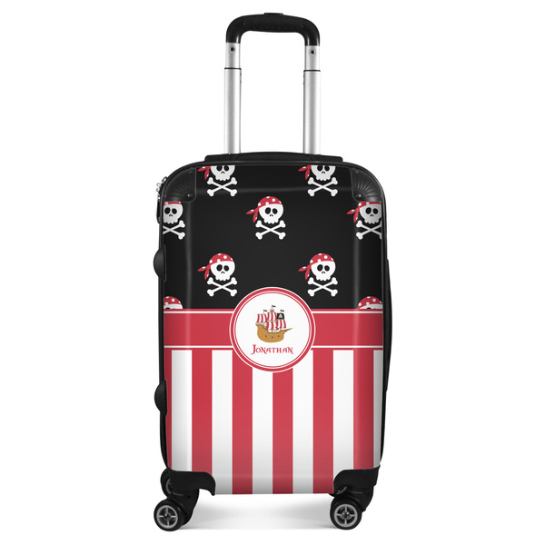 Custom Pirate & Stripes Suitcase - 20" Carry On (Personalized)