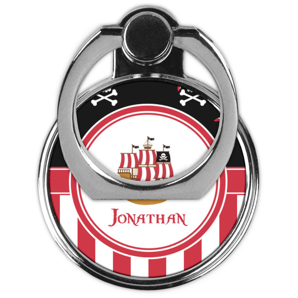 Pirate & Stripes Cell Phone Ring Stand & Holder - Front (Collapsed)