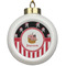 Pirate & Stripes Ceramic Ball Ornament (Personalized)