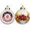 Pirate & Stripes Ceramic Christmas Ornament - Poinsettias (APPROVAL)