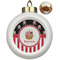 Pirate & Stripes Ceramic Ball Ornaments - Poinsettia Garland (Personalized)