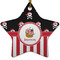 Pirate & Stripes Star Ceramic Ornament w/ Name or Text