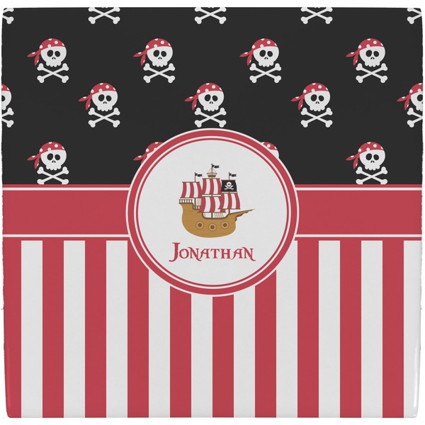 Custom Pirate & Stripes Ceramic Tile Hot Pad (Personalized)