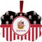 Pirate & Stripes Christmas Ornament (Front View)