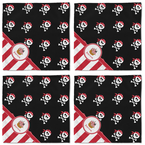 Pirate & Stripes Cloth Napkins - Personalized Lunch (APPROVAL) Set of 4