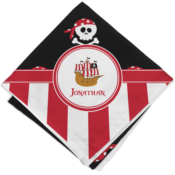 Custom Pirate & Stripes Cloth Napkin w/ Name or Text