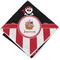 Pirate & Stripes Cloth Napkins - Personalized Lunch (Folded Four Corners)