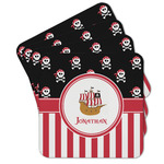Pirate & Stripes Cork Coaster - Set of 4 w/ Name or Text