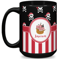 Pirate & Stripes 15 Oz Coffee Mug - Black (Personalized)