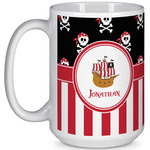 Pirate & Stripes 15 Oz Coffee Mug - White (Personalized)