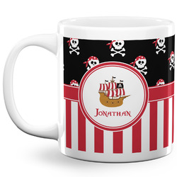 Pirate & Stripes 20 Oz Coffee Mug - White (Personalized)